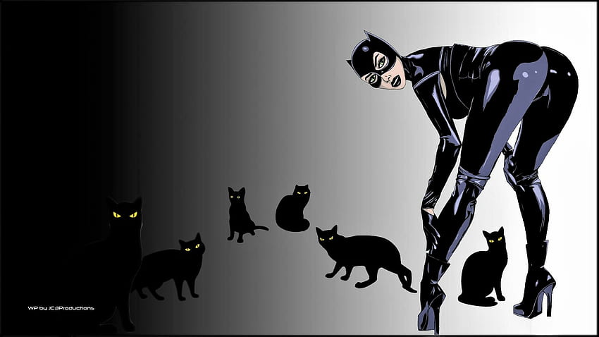 Here Kitty, Kitty, tła, nexus, miasto gotham, komiksy dc, złoczyńcy, kostium kota, selina kyle, bajki, anime, tylko 1920x1080, superbohaterowie, filmy, batman, kobieta-kot Tapeta HD