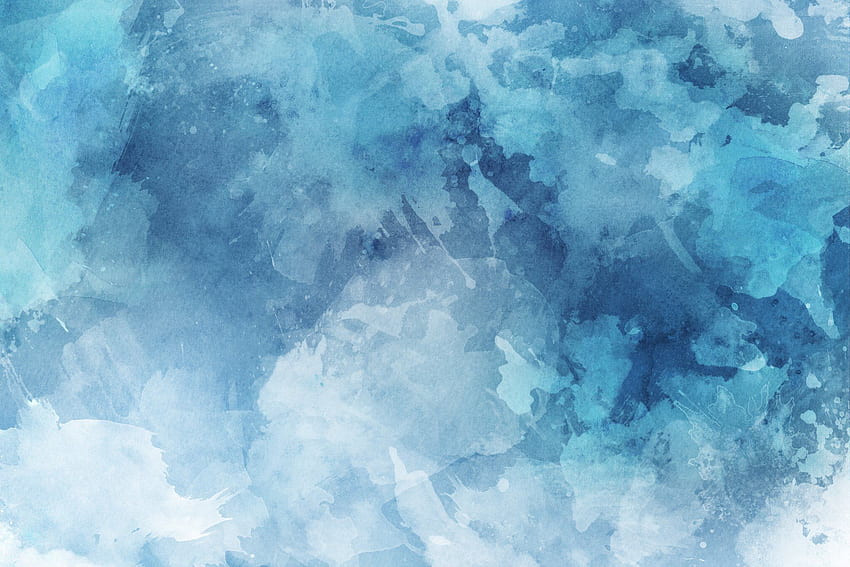 Wzór Wodny Kolor. Niebieskie tło tekstury, akwarela wzór Tapeta HD
