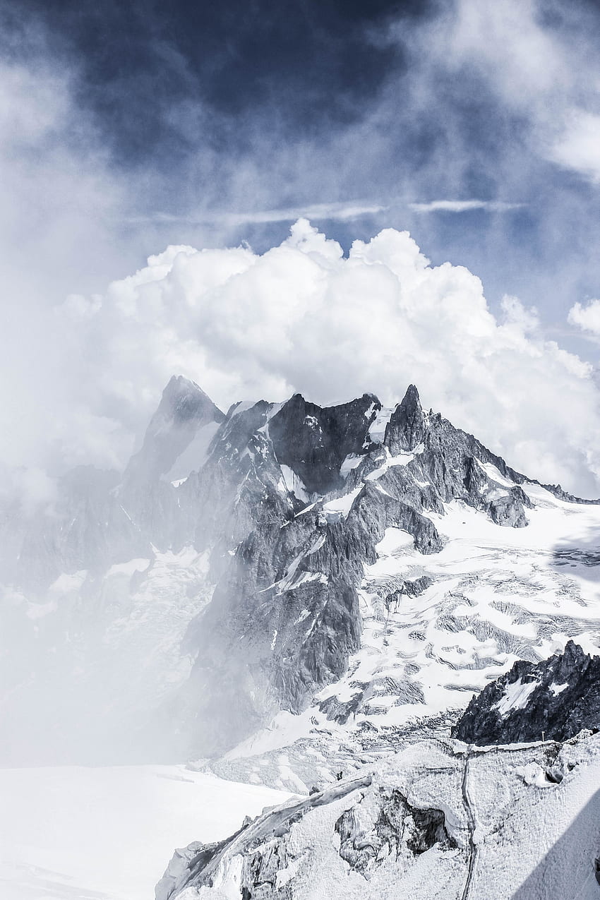 High altitude, mountains, snow HD phone wallpaper