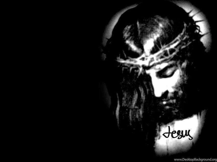 Jesus preto e branco, rosto de Jesus papel de parede HD