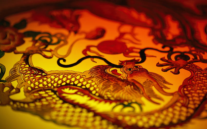 Година на дракона, китайски зодиакален дракон HD тапет
