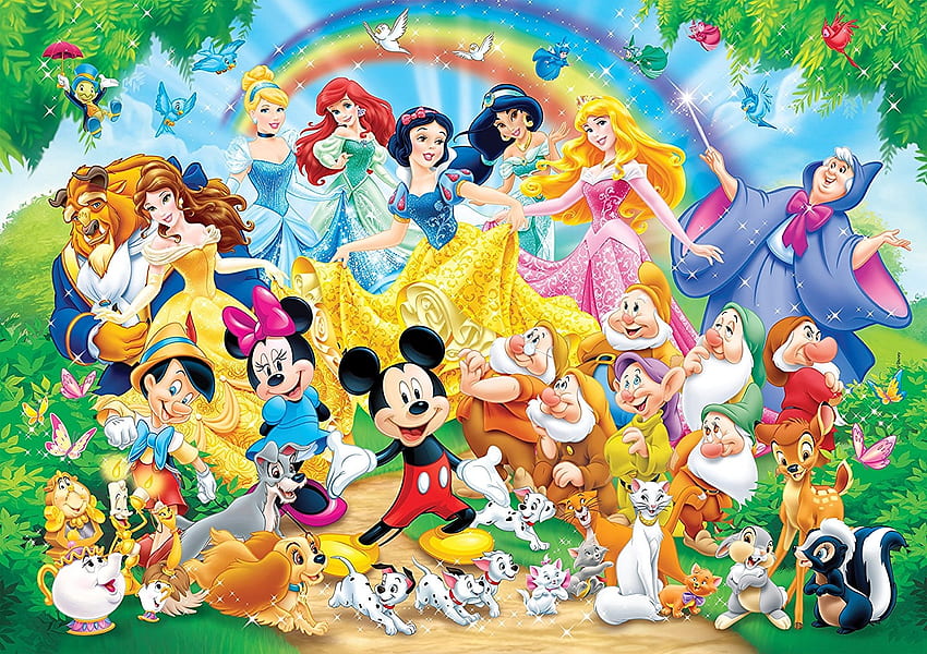 Disney World, princesa, mickey mouse, todos, fantasía, película, disney fondo de pantalla