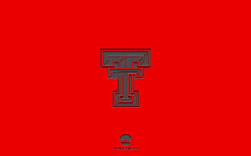 Texas Tech Red Raiders, kırmızı arka plan, Amerikan futbol takımı, Texas Tech Red Raiders amblemi, NCAA, Texas, ABD, Amerikan Futbolu, Texas Tech Red Raiders logosu HD duvar kağıdı