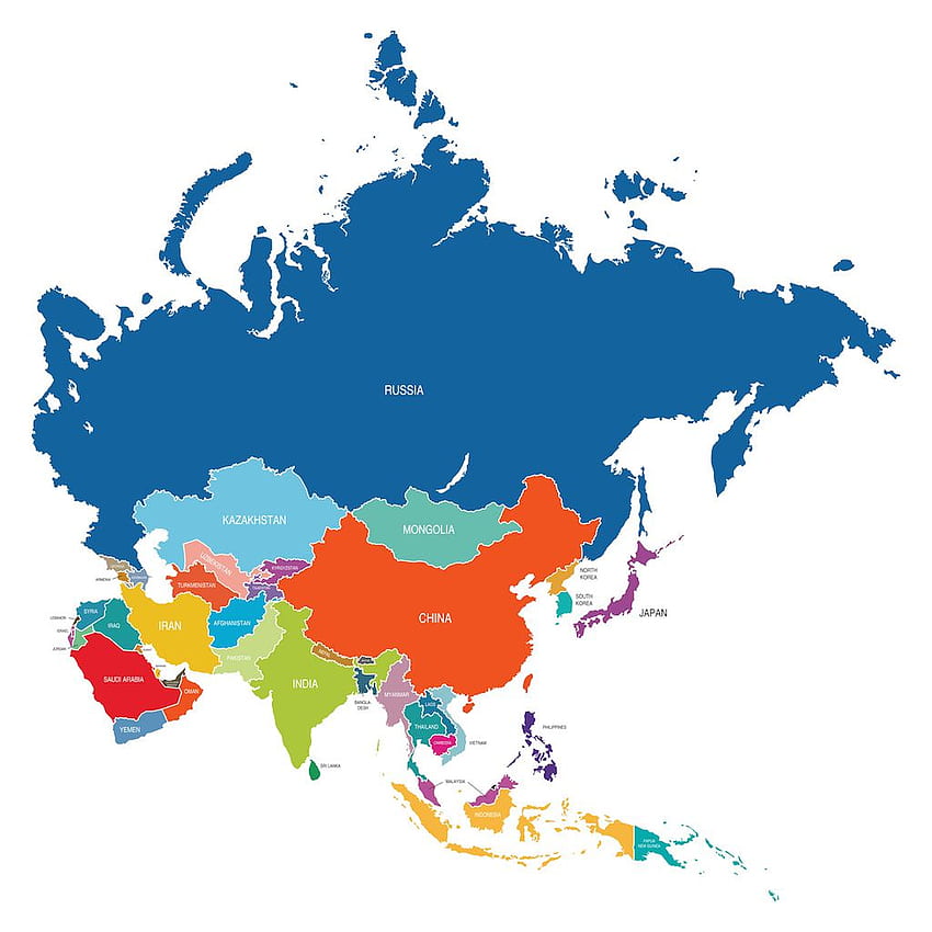 Mapa do Continente Asiático Papel de parede de celular HD