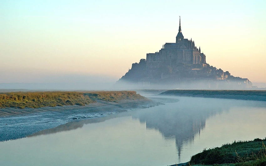Fundo do Mont Saint Michel, Mont-Saint-Michel papel de parede HD