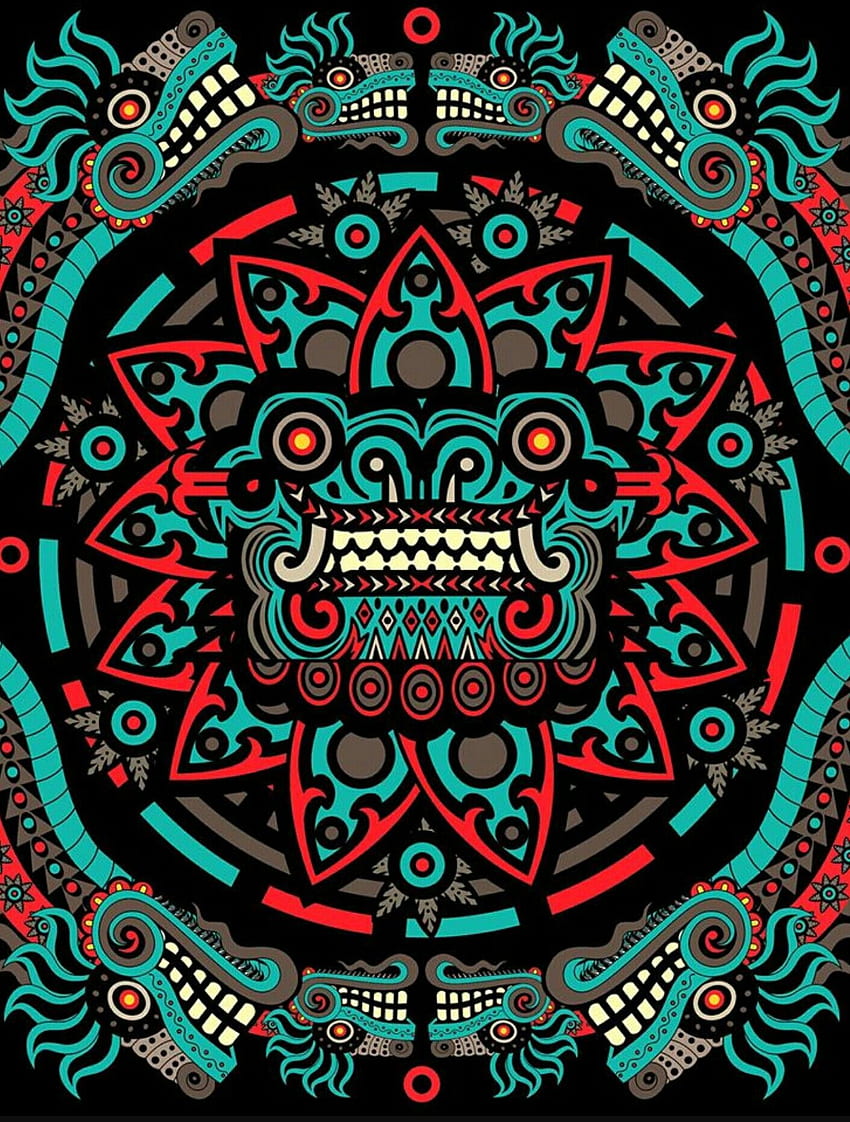 KUKULKAN. Grafika meksykańska, Arte azteca, Arte prehispanico, Quetzalcoatl Tapeta na telefon HD