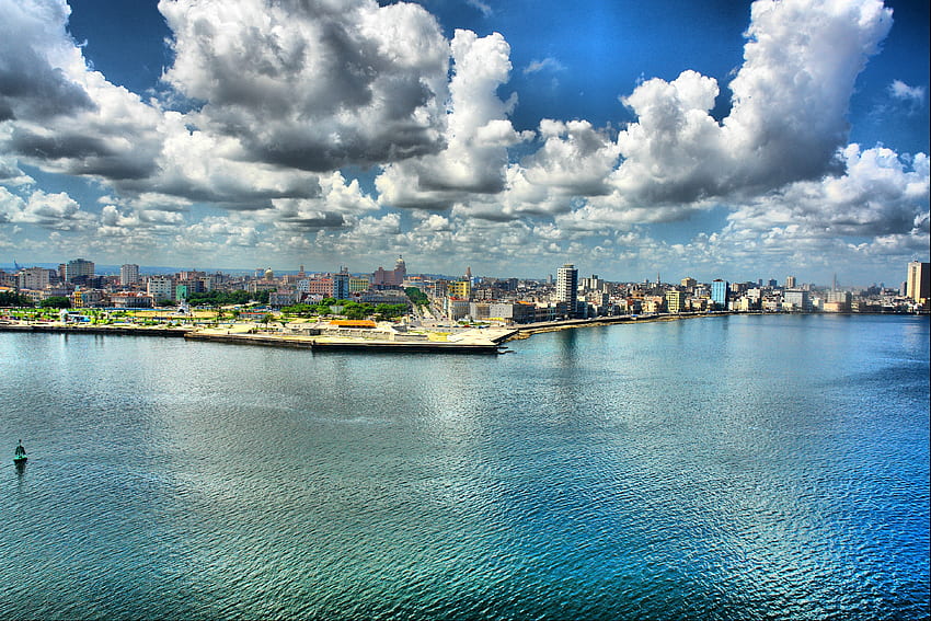 都市, r, キューバ, 堤防, 岸壁, ハバナ 高画質の壁紙