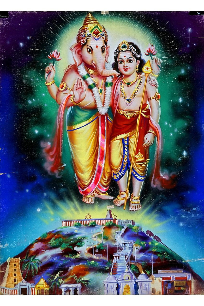 Ganesh dan Murugan - Galeri Seni Thevar, Vinayagar Murugan wallpaper ponsel HD