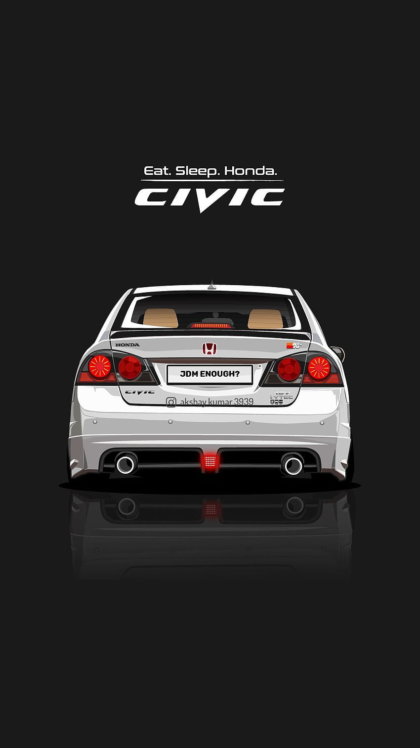 Essen Sie Schlaf Honda Civic, JDM Civic HD-Handy-Hintergrundbild