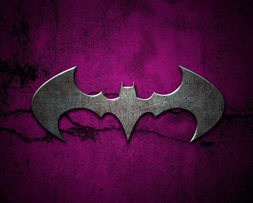 紫色のバットマンのロゴの背景 高画質の壁紙