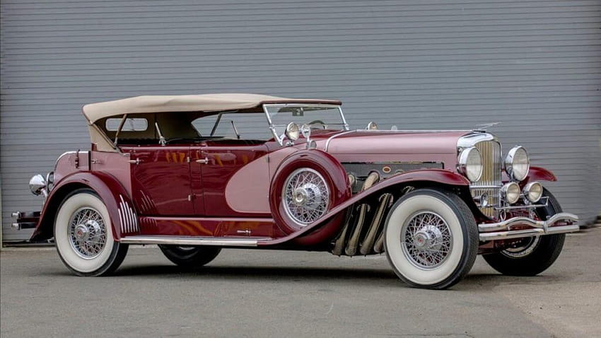 1928 Dusenberg..model J Phaeton, dusenberg, red, car, vintage HD wallpaper