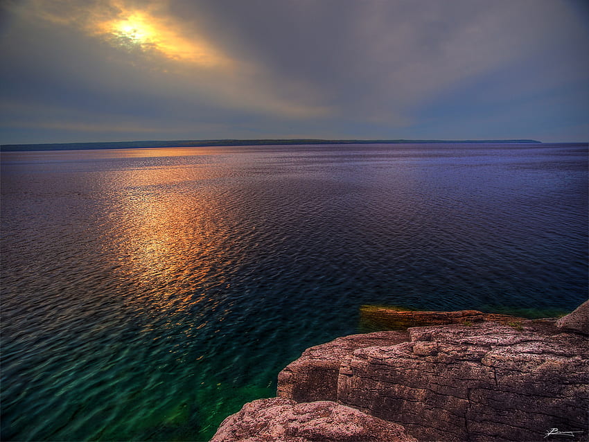Nuancen, Ontario, Insel, Manitoulin, Kanada, Wasser, See, Reflexionen HD-Hintergrundbild