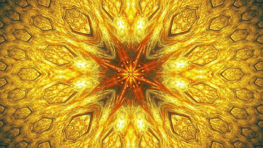 Bright Yellow Fractal Pattern Trippy . . ID HD wallpaper