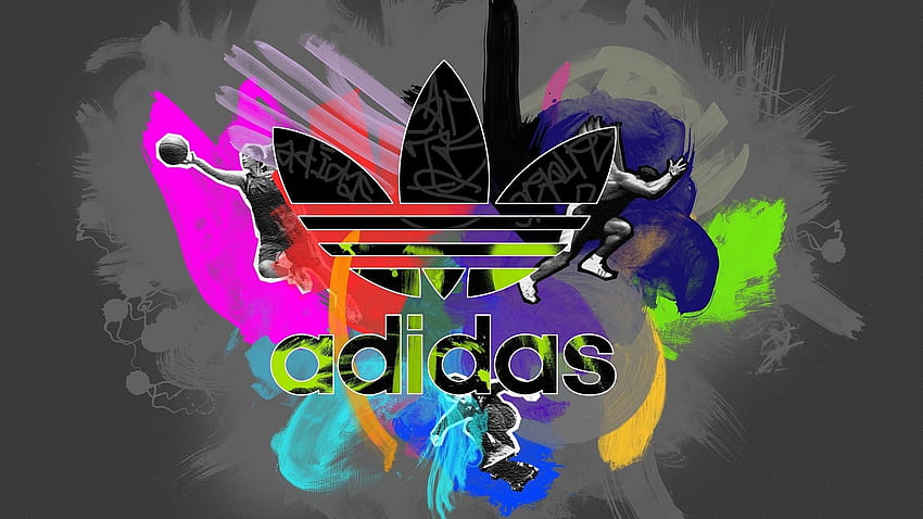 Logo Adidas colorato, logo Nike colorato Sfondo HD