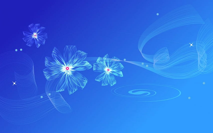 Flores azuis, azuis, flores papel de parede HD