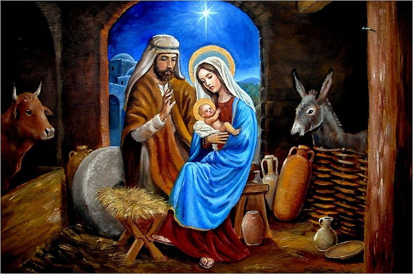 Исус, Мария и Йосиф HD тапет