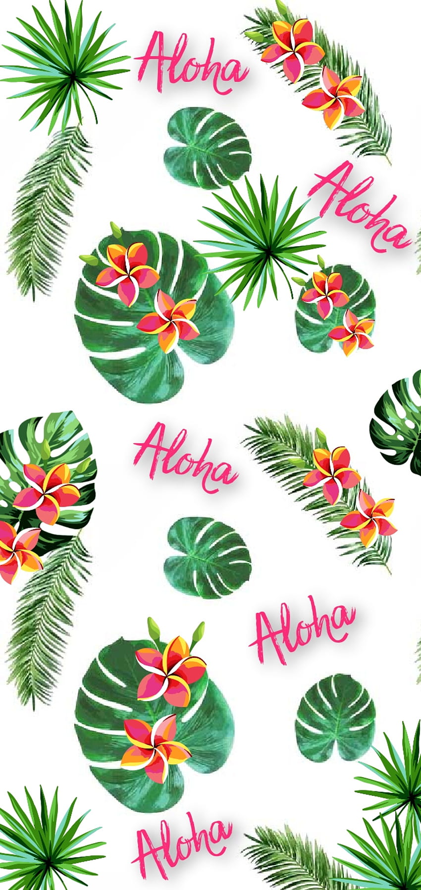 Aloha, tropikalny, kwiaty, palmy, hawajski Tapeta na telefon HD
