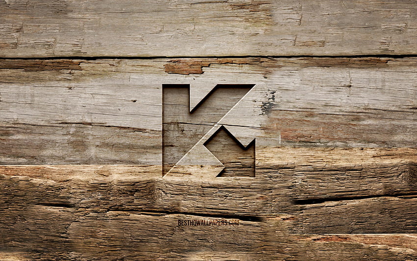 Kaspersky wooden logo, , wooden background, antivirus software, Kaspersky logo, creative, wood carving, Kaspersky for with resolution . High Quality HD wallpaper