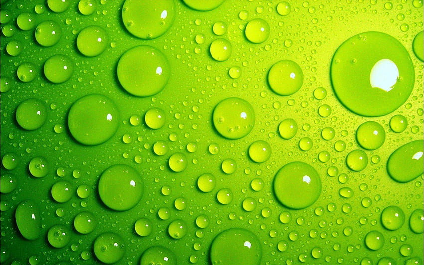 макро, водни капки, зелено / и мобилен фон, Hijau HD тапет