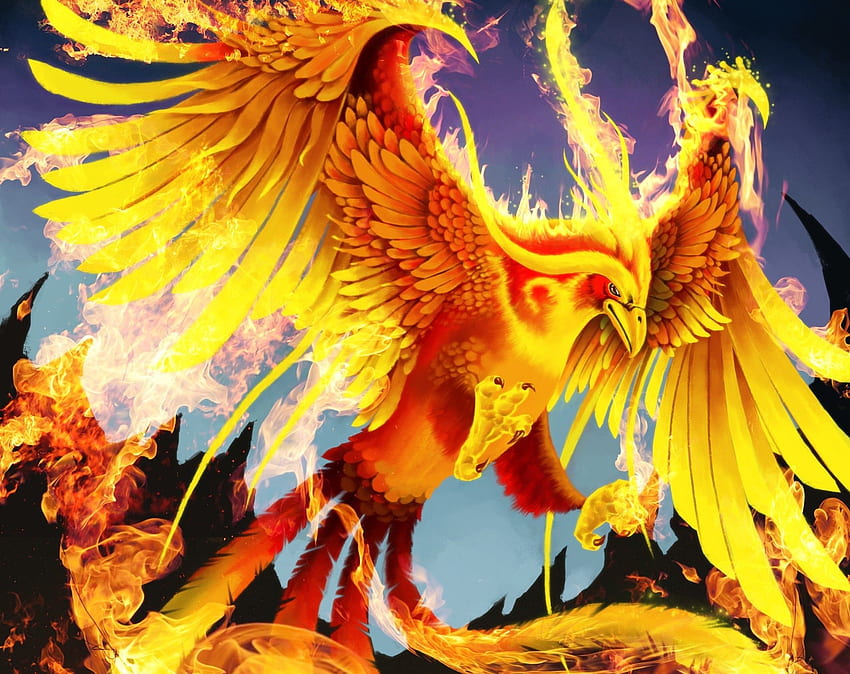 magiczne, zwierzęta, ptaki, ogień, feniks, fantasy / i mobilne tło Tapeta HD