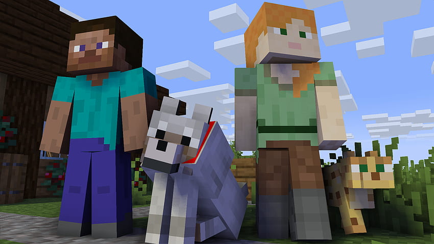 Mine Imator Steve And Alex With Wolf And Ocelot And Art Mine Imator Forums, Minecraft Alex HD wallpaper