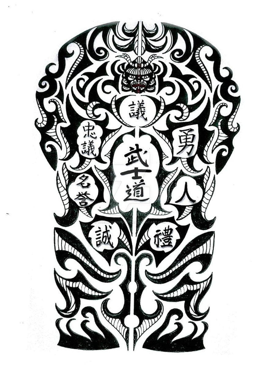 Bushido Japanese tribal tattoo HD phone wallpaper