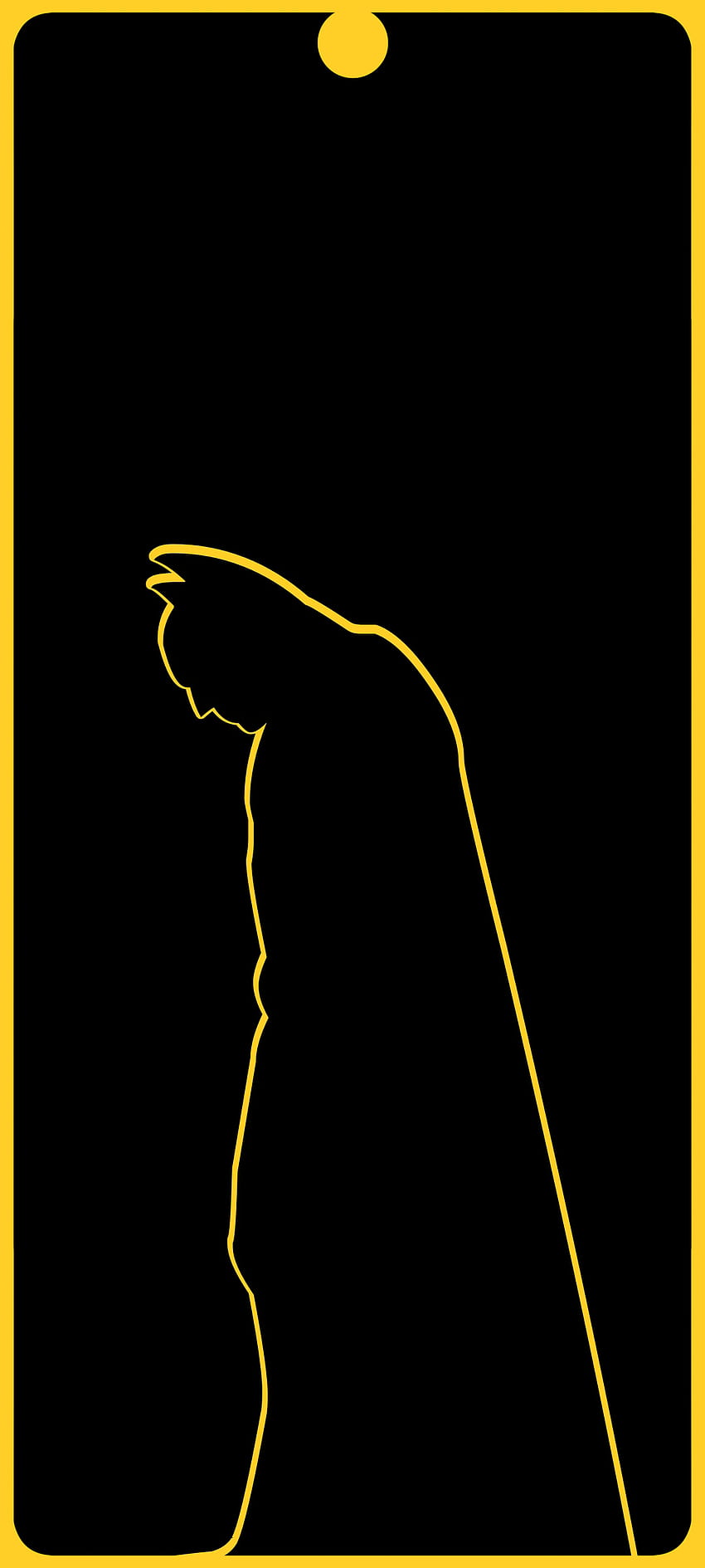 Batman (Punchhole), arte, film, ombre, fumetti, supereroi, nero, giallo, minimalista, DC Sfondo del telefono HD