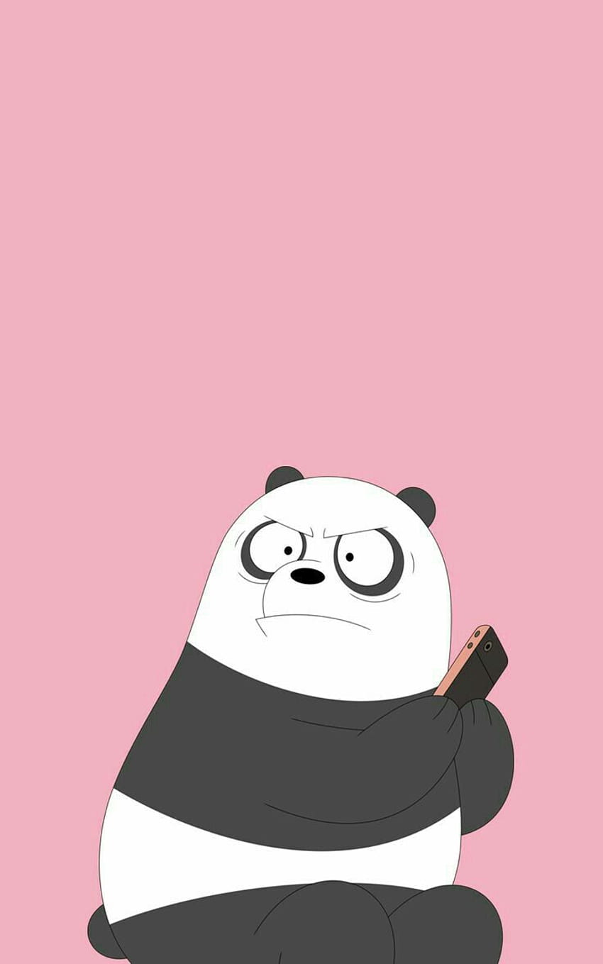 Don't touch my phone . Kartun, Hewan, Beruang kutub, We Bare Bears Pink HD phone wallpaper