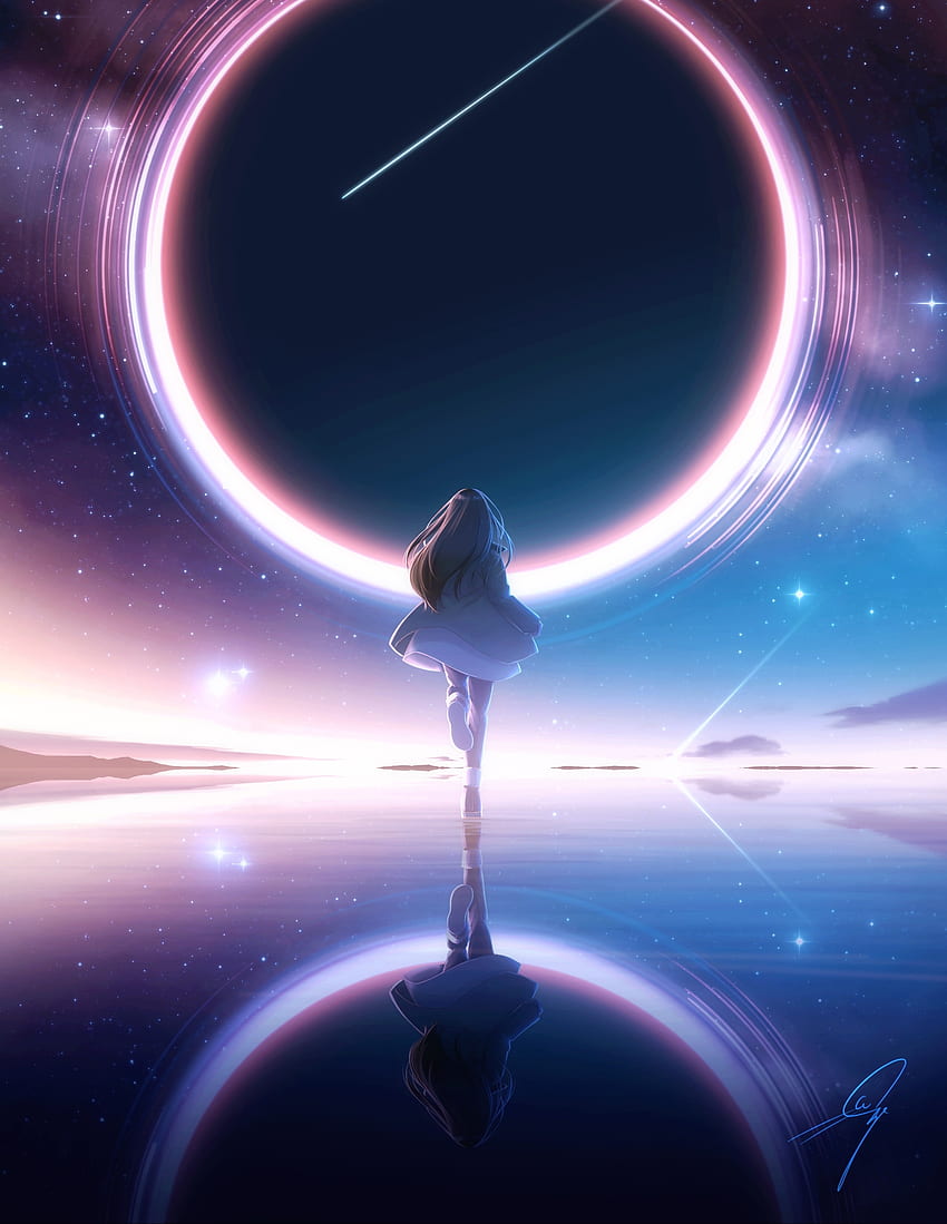Circle Port, Girl Run, Anime, Original HD-Handy-Hintergrundbild