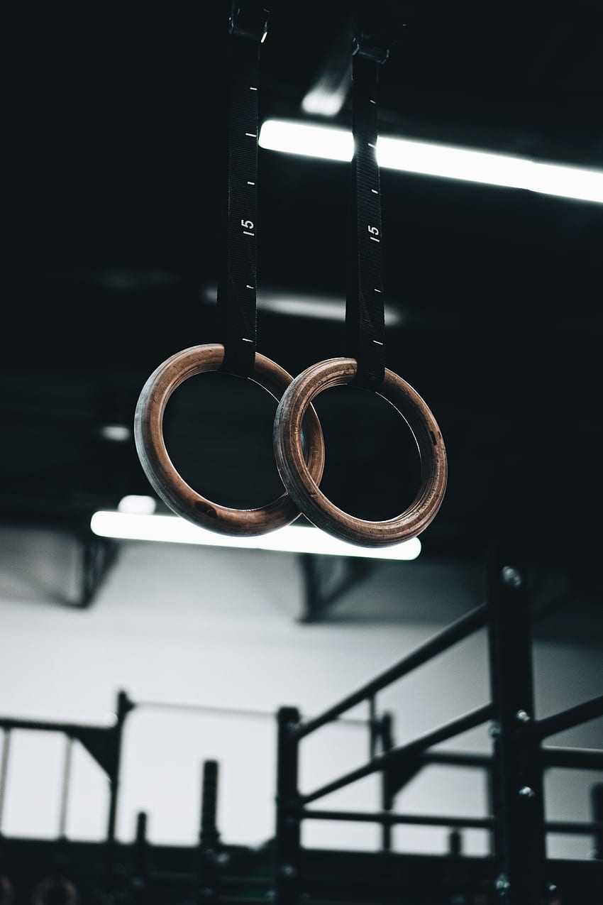 gymnastic rings, rings, gym, sport background, Olympic Rings HD phone wallpaper