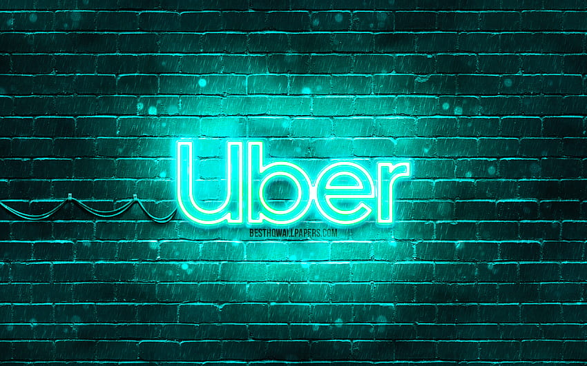 Logo pirus Uber, , brickwall pirus, logo Uber, merek, logo neon Uber, Uber Wallpaper HD