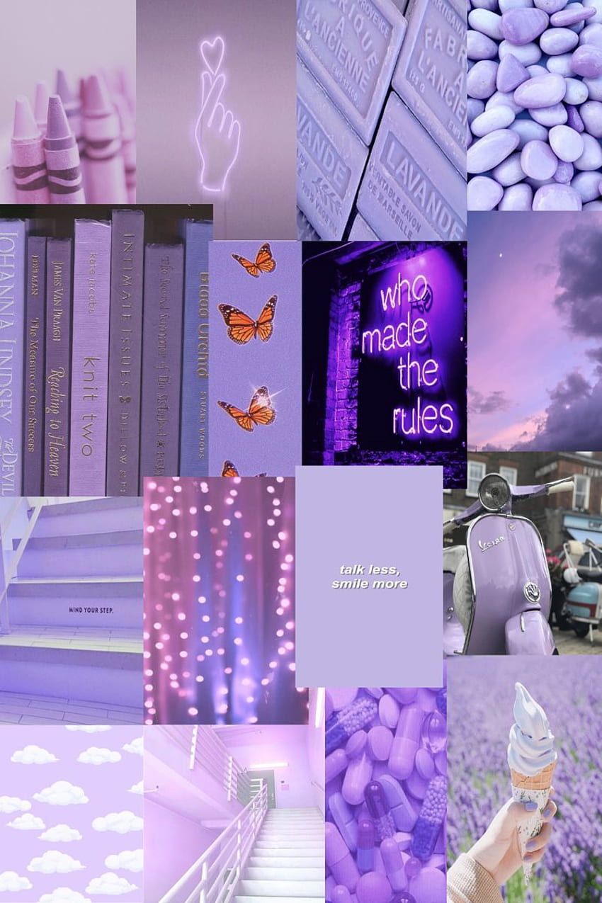 Kit de collage mural violet kit de collage mural euphorie lilas. Etsy. Joli iphone, esthétique rose pastel, iphone esthétique, collage violet clair Fond d'écran de téléphone HD