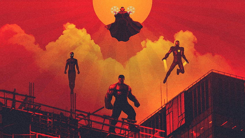 Avengers: Infinity War Doctor Strange Spider Man Iron Man Hulk, Doctor Strange Neon HD-Hintergrundbild
