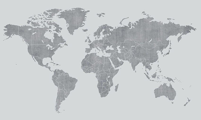Voguish World Map Light Grey – висококачествени стенописи с доставка в САЩ – стена, Световен атлас HD тапет