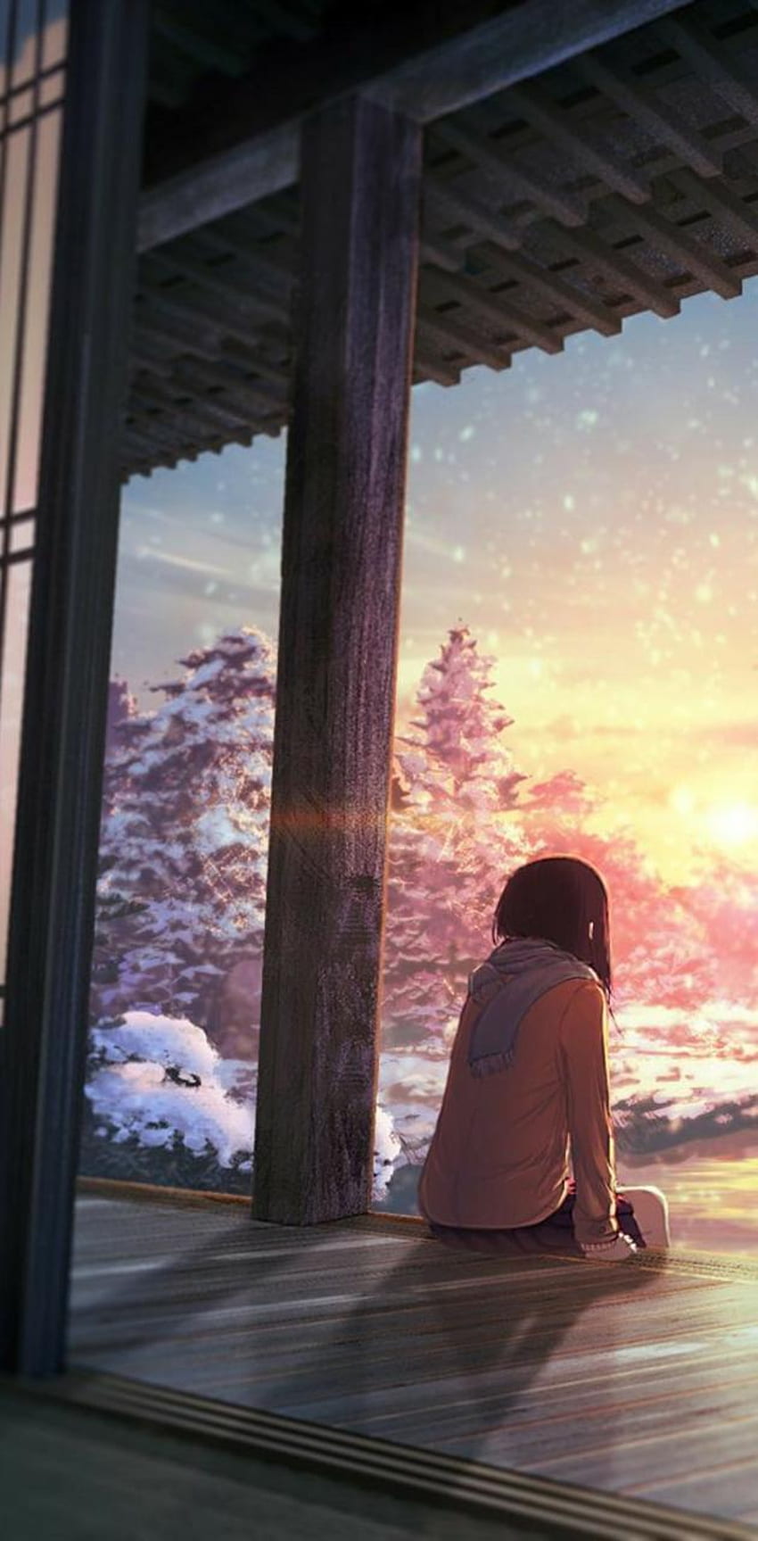 GIRL ALONE, Anime Girl Alone Light HD phone wallpaper