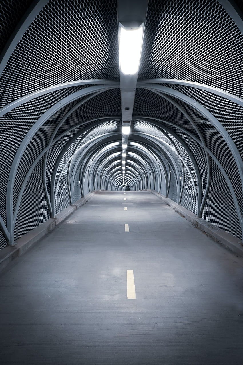 회색 터널 – 터널, 시간 터널 HD 전화 배경 화면
