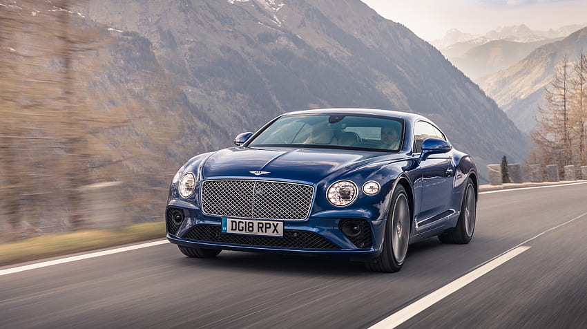 Blu, auto di lusso, Bentley Continental GT Sfondo HD