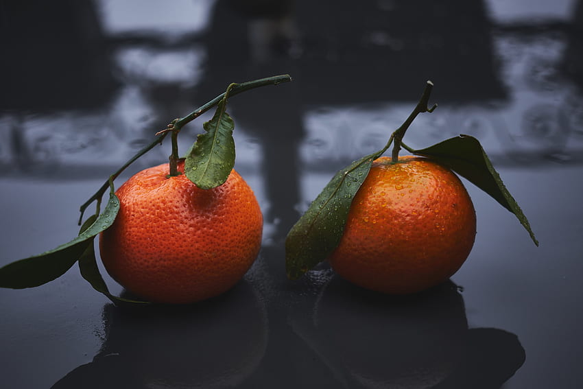 Tangerines, Fruits, Food, Drops, Citrus HD wallpaper