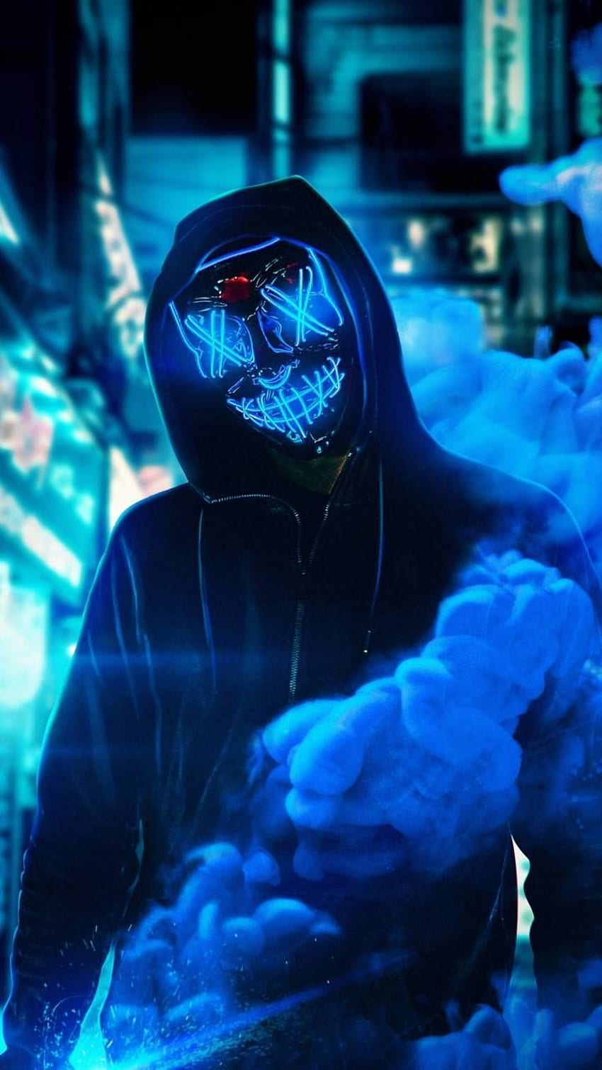 Neon Mask Blue by AmazingWalls - 7a. Hipster , Smoke , Hypebeast , Neon Purge HD phone wallpaper
