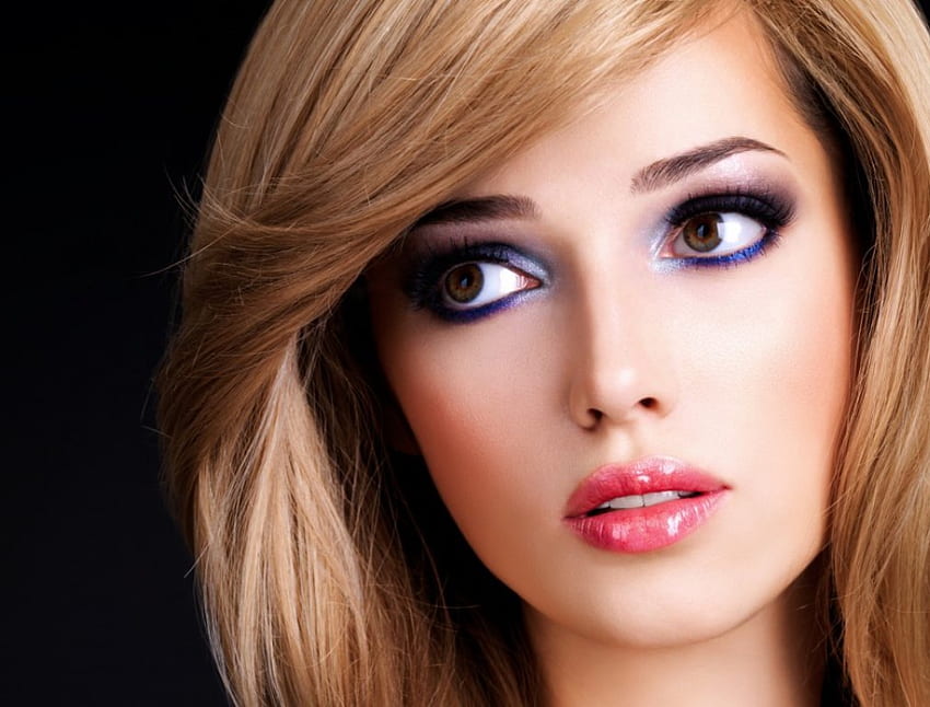 Pretty face, makeup, face, model, woman HD wallpaper