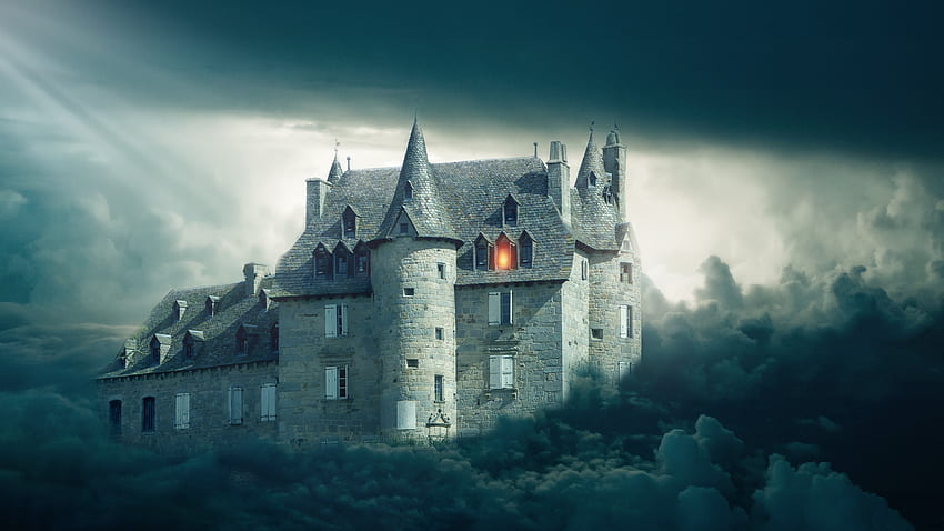 Fantasie, Wolken, Schloss, Düster, Mystisch, Mystisch HD-Hintergrundbild