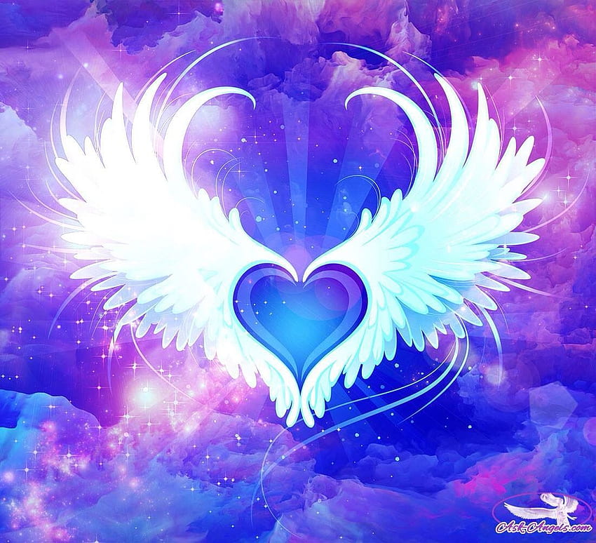 Purple Heart wings. Wings , Art, Archangel gabriel, Heart with Wings HD wallpaper