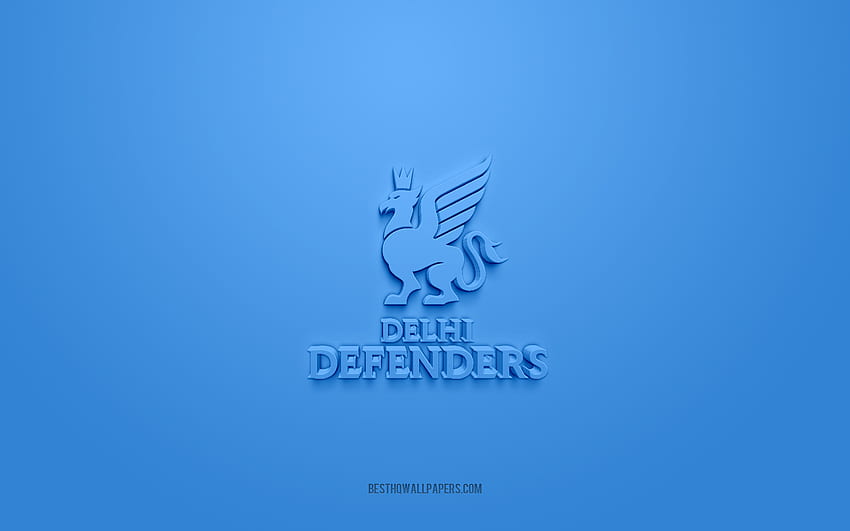 Delhi Defenders, creative 3D logo, blue background, EFLI, Indian American football club, Elite Football League of India, Delhi, India, American football, Delhi Defenders 3d logo HD wallpaper