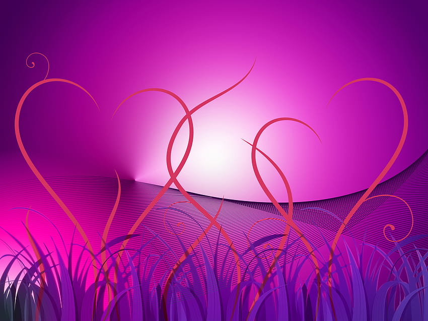 Grass Heart Background Shows Romantic Landscape Or - Heart Background Design Landscape, Romantic Scenery HD wallpaper