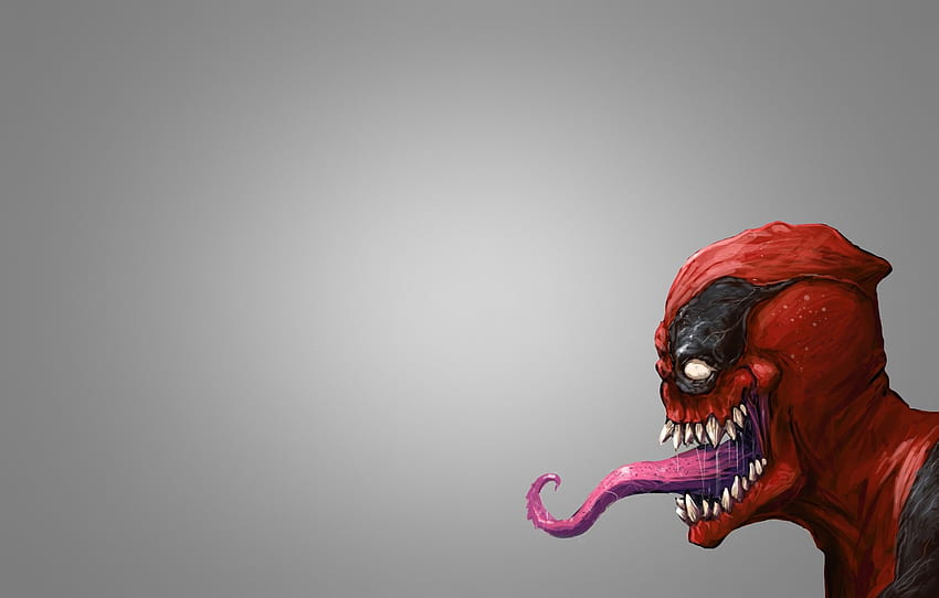Language, Red, Monster, Mask, Comic, Deadpool, Deadpool, Venom, Spider Man, Spider Man, Carnage, Carnage, Venom For , Section разное HD wallpaper