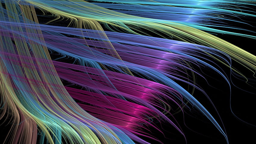 abstract of filaments, colorful, strands, abstract, filaments HD wallpaper