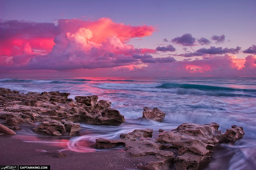 Pink Beach Rocks - .teahub.io, Pink Sunrise HD wallpaper | Pxfuel