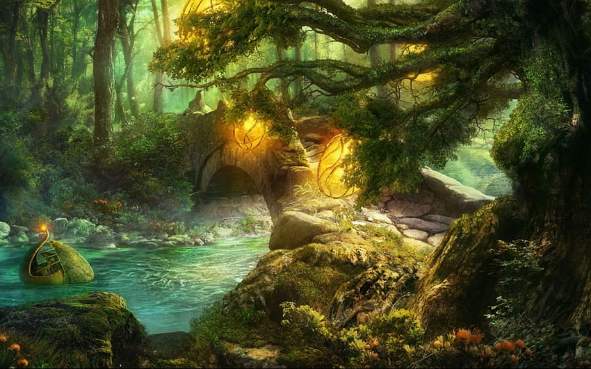Celtic Forest, Magical Spring HD wallpaper