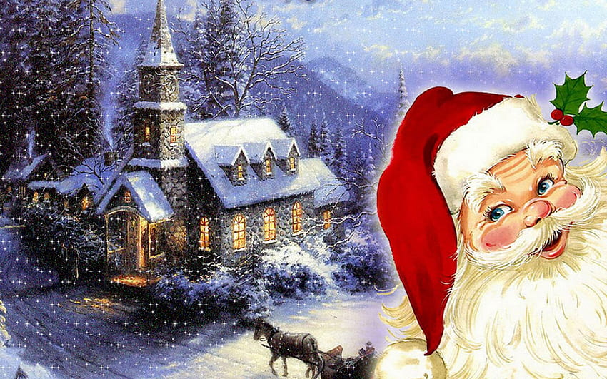 Весела Коледа Дядо Коледа. за весела коледа за дядо коледа 2013. Коледа, Весела Коледа, Коледен фон, Винтидж Дядо Коледа HD тапет