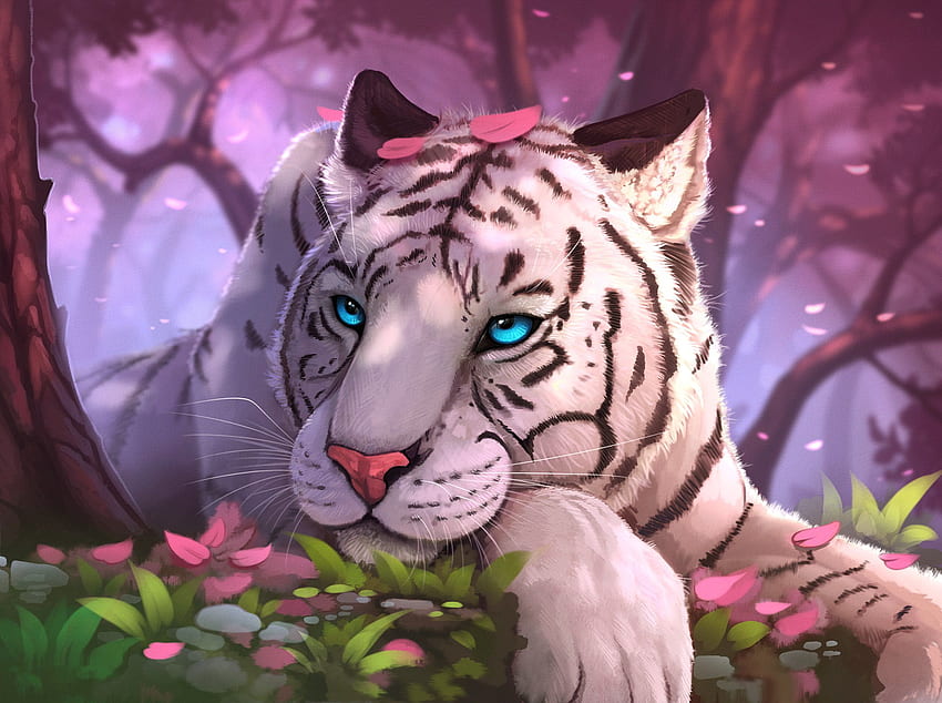 AI Art: Another cute white tiger picture by @Lulu^^ | PixAI